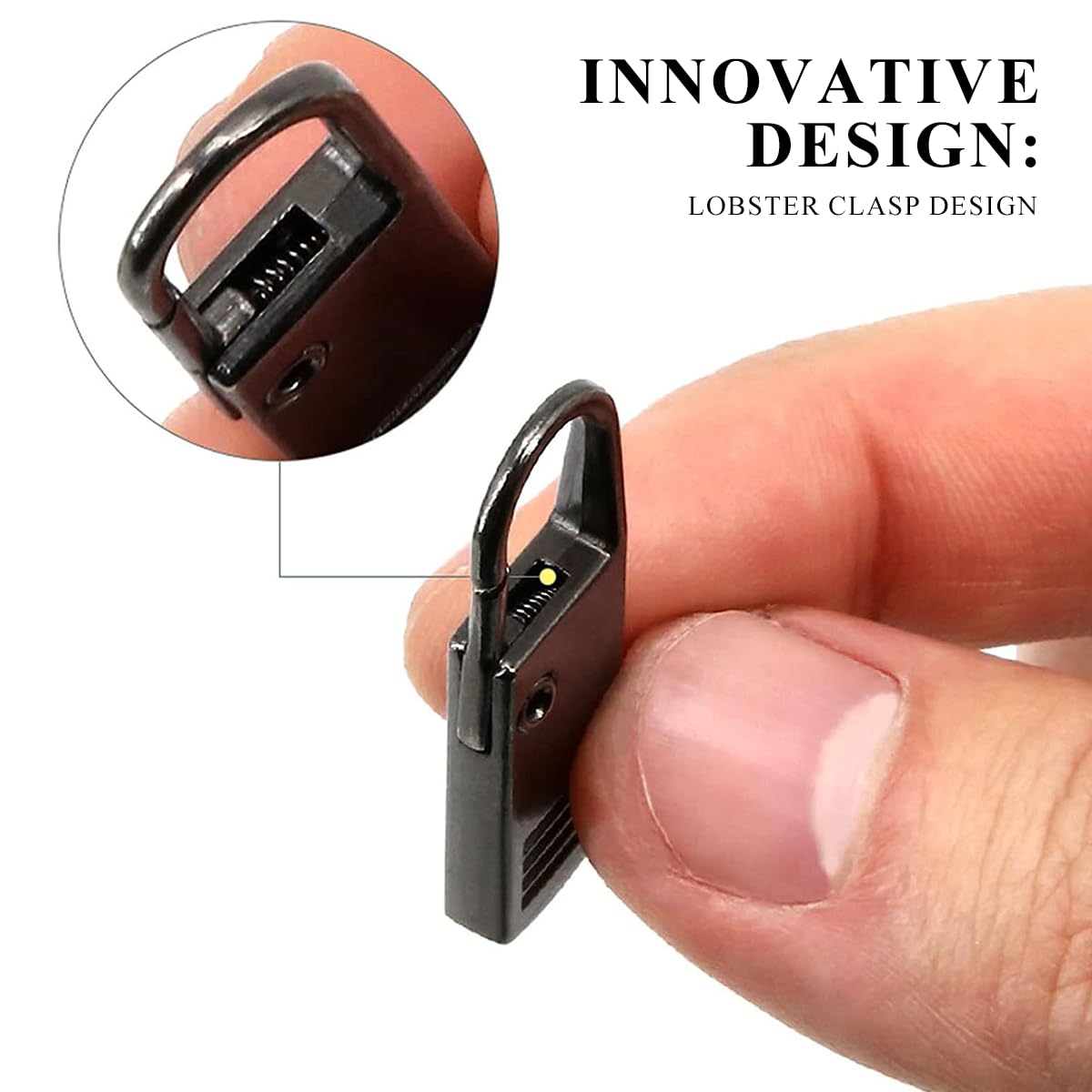HASTHIP 10pcs Zipper Pulls Tabs Replacement, Detachable Metal Zipper Pull, Quick Release Black Zipper Puller Repair Kit for Jackets Jeans Boots Backpacks Suitcases Purses HASTHIP 10pcs Zipper Pulls Tabs Replacement, Detachable Metal Zipper Pull, Quick Release Black Zipper Puller Repair Kit for Jackets Jeans Boots Backpacks Suitcases Purses